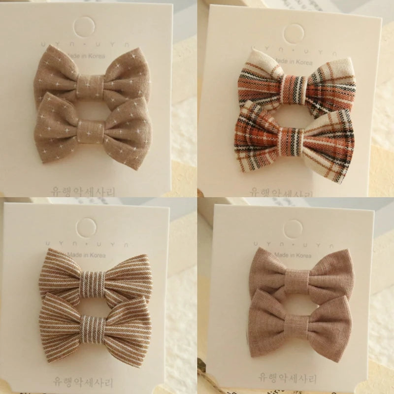 Children's Hair Clips, Handmade Headwear, Baby Hair Accessories, Full coverage fabric hair Clip Bows for Girls