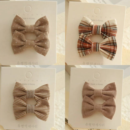 Children's Hair Clips, Handmade Headwear, Baby Hair Accessories, Full coverage fabric hair Clip Bows for Girls