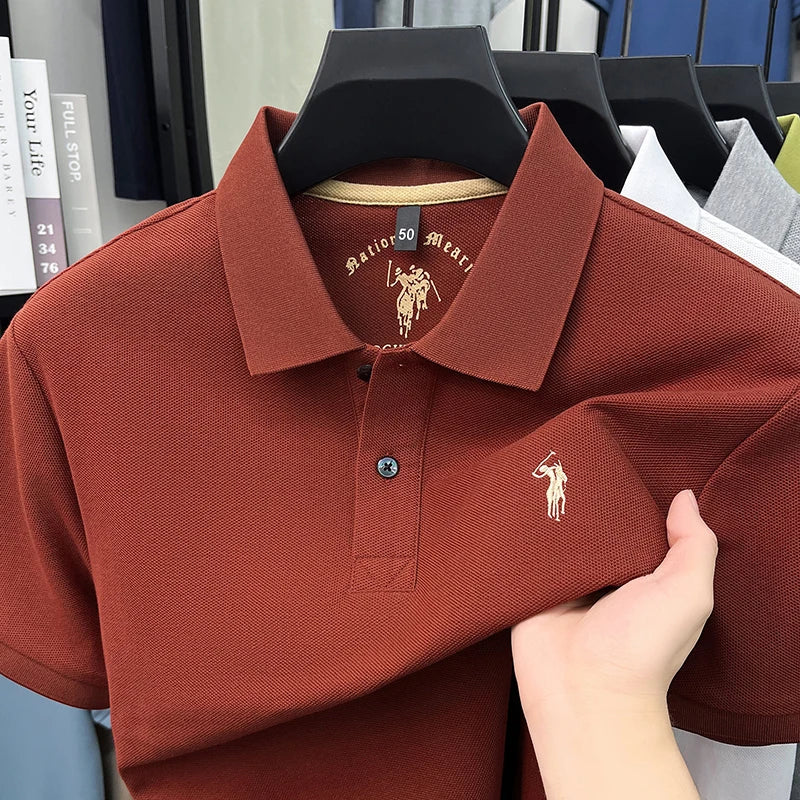 High end 100%cotton short sleeve polo shirt men's fashion luxury brand Paul embroidery top summer breathable casual golf T-shirt