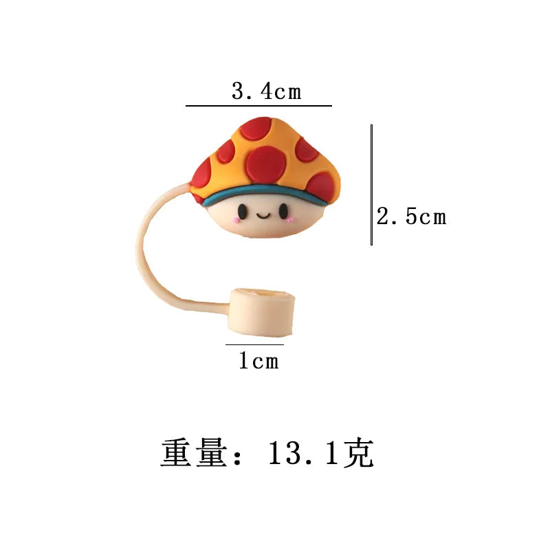 1PC Silicone Sealing Straw Plug Reusable Drinking Dust Cap Cartoon Plugs Tips Cover Suit Kitchen Cup DIY Accessories