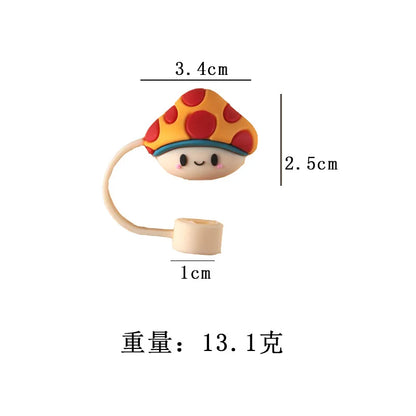 1PC Silicone Sealing Straw Plug Reusable Drinking Dust Cap Cartoon Plugs Tips Cover Suit Kitchen Cup DIY Accessories