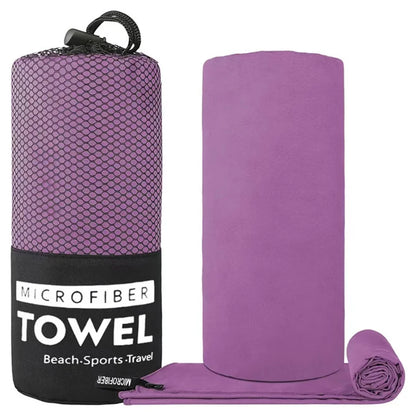 Soft Solid Color Microfiber Towels Quick-Drying Fitness Swimming Pool Lightweight Travel Outdoor Sports Towel Sets