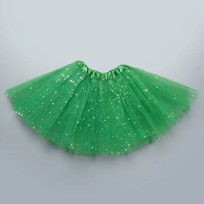 Kids Baby Star Glitter Dance Tutu Skirt For Girl Sequin 3 Layers Tulle Toddler Pettiskirt Children Chiffon 2-8T