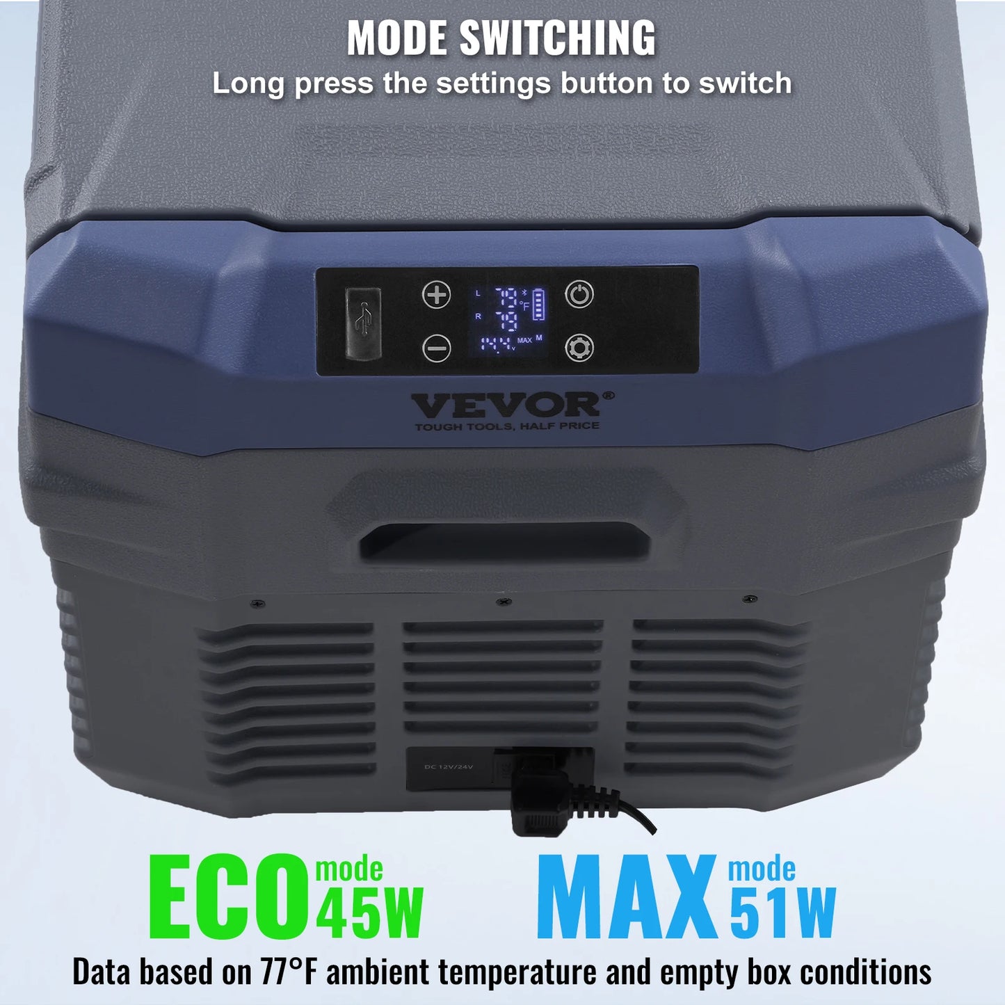 Succebuy Car Refrigerator Dual Zone Portable Freezer Car Refrigerator Fridge Adjustable Range 12/24V DC and A Compressor Freezer