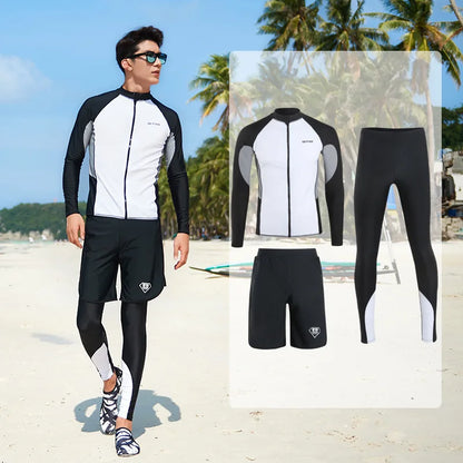 Womens Rash Guard Swimsuit Set Long Sleeve UV Protection Surfing Suit Bathing Swimming Tight T-Shirt Rashguard Gym Clothes
