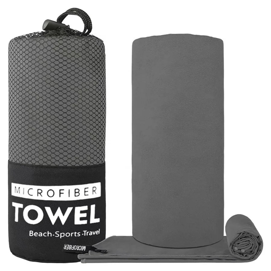 Soft Solid Color Microfiber Towels Quick-Drying Fitness Swimming Pool Lightweight Travel Outdoor Sports Towel Sets