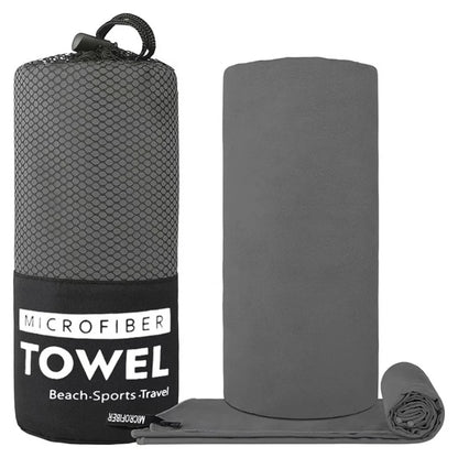 Soft Solid Color Microfiber Towels Quick-Drying Fitness Swimming Pool Lightweight Travel Outdoor Sports Towel Sets