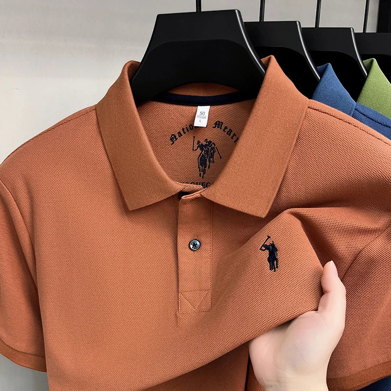 High end 100%cotton short sleeve polo shirt men's fashion luxury brand Paul embroidery top summer breathable casual golf T-shirt