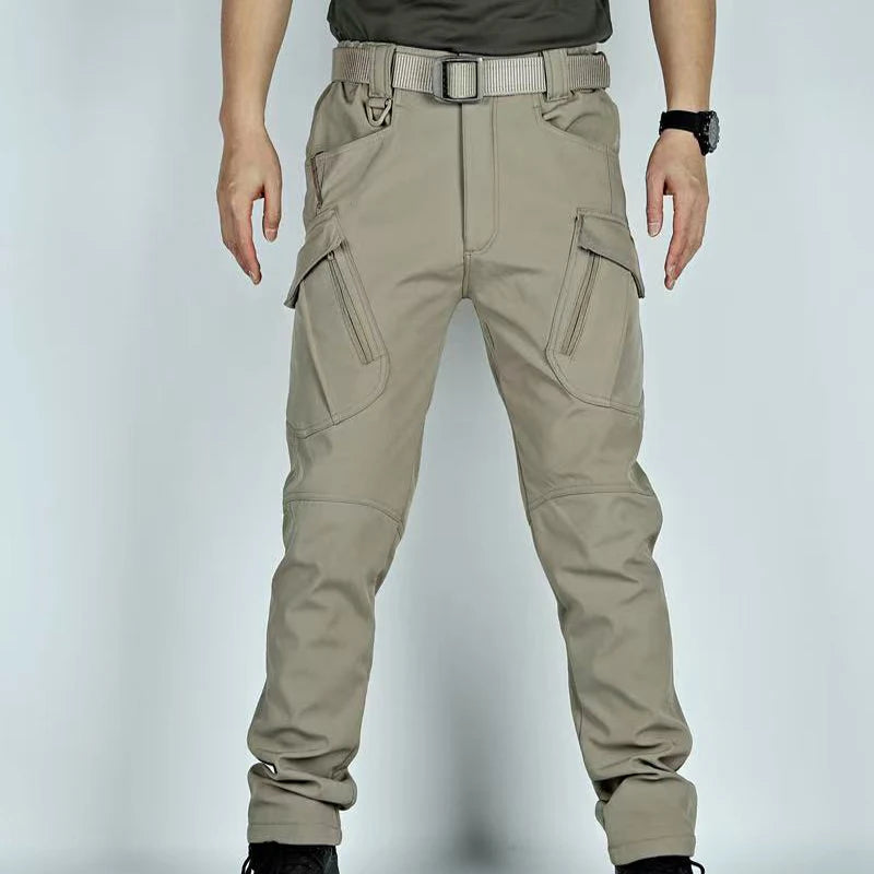 Men's City Cargo Autumn Winter Fleece Softshell Hiking Pants Fishing Climbing Trekking Casual Hunting Camping Trousers M-5XL