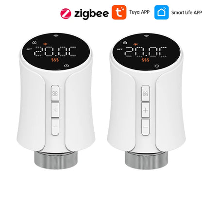 1-5PCS Tuya WiFi/Zigbee Thermostatic Radiator Valve Smart TRV Thermostat Temperature Controller Works With Alexa & Google Home