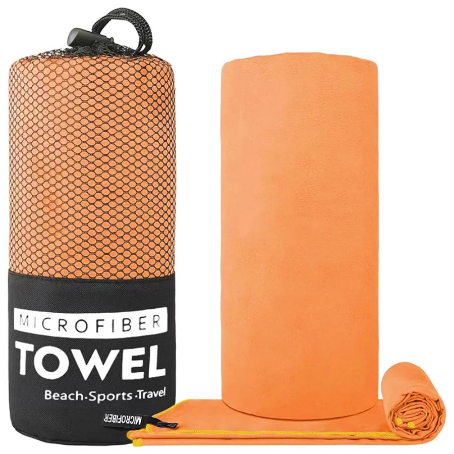 Soft Solid Color Microfiber Towels Quick-Drying Fitness Swimming Pool Lightweight Travel Outdoor Sports Towel Sets
