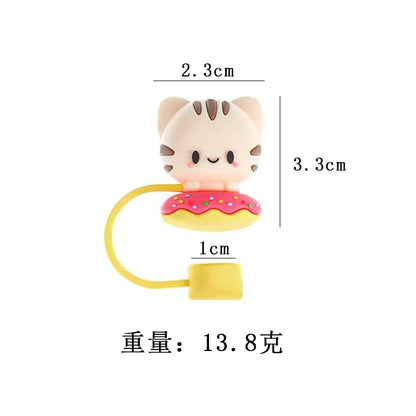 1PC Silicone Sealing Straw Plug Reusable Drinking Dust Cap Cartoon Plugs Tips Cover Suit Kitchen Cup DIY Accessories