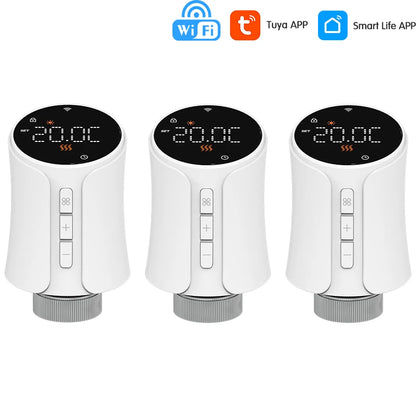 1-5PCS Tuya WiFi/Zigbee Thermostatic Radiator Valve Smart TRV Thermostat Temperature Controller Works With Alexa & Google Home