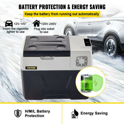 SucceBuy 30L 40L 50L Mini Car Refrigerator Small Fridge Freezer Portable Compressor Cooler 220V for Driving Camping Picnic
