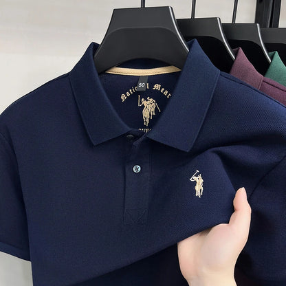 High end 100%cotton short sleeve polo shirt men's fashion luxury brand Paul embroidery top summer breathable casual golf T-shirt