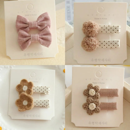 Children's Hair Clips, Handmade Headwear, Baby Hair Accessories, Full coverage fabric hair Clip Bows for Girls