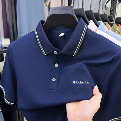 Summer men's new lapel short sleeved polo shirt high-end design brand letter printed casual comfortable T-shirt top