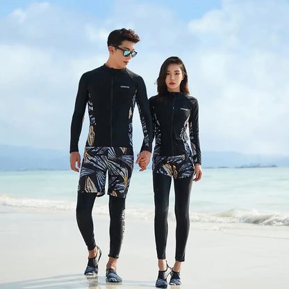 Womens Rash Guard Swimsuit Set Long Sleeve UV Protection Surfing Suit Bathing Swimming Tight T-Shirt Rashguard Gym Clothes