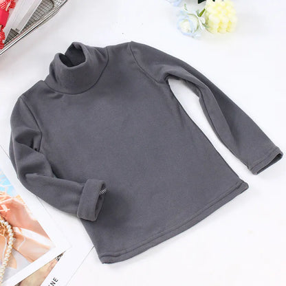 Autumn Winter Children's Soft Long Sleeve Basic Shirts Baby Kids Clothes New Girls Top Tees Boys Turtleneck T-shirt