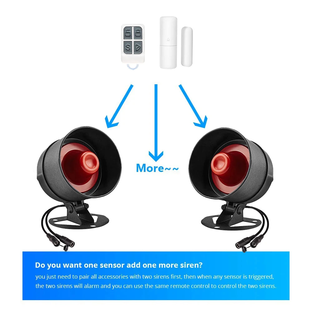 Tuya WiFi Siren Alarm System Wireless Loud Sound Alert Siren Kit Smart Life Siren Compatible With Alexa Google For Home Security