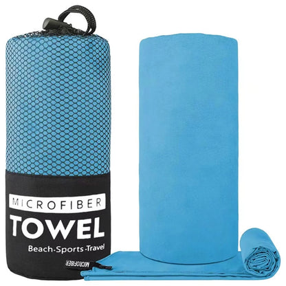 Soft Solid Color Microfiber Towels Quick-Drying Fitness Swimming Pool Lightweight Travel Outdoor Sports Towel Sets