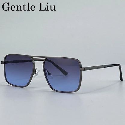 Oversized Square Punk Sunglasses Men 2026 Luxury Brand Retro Double Beam Sun Glasses For Male Steampunk Driving Eyewear UV400