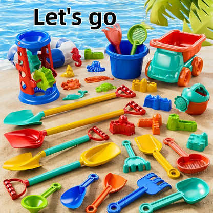 Children's beach toy set for boys and girls to play with sand, snow, water, outdoor gardening, digging soil, digging beach bucke