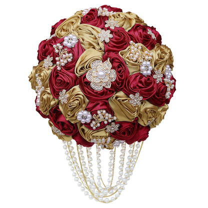 Kyunovia Customized Best Quality Ivory Brooch Bouquet Wedding Bouquet de mariage Wedding Bouquets Pearl Flowers buque de noiva