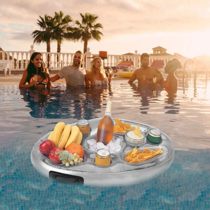 Summer Party Bucket Cup Holder Iatable Pool Float Beer Drink Cooler Table Bar Tray Portable Beach Swimming Ring Accessories
