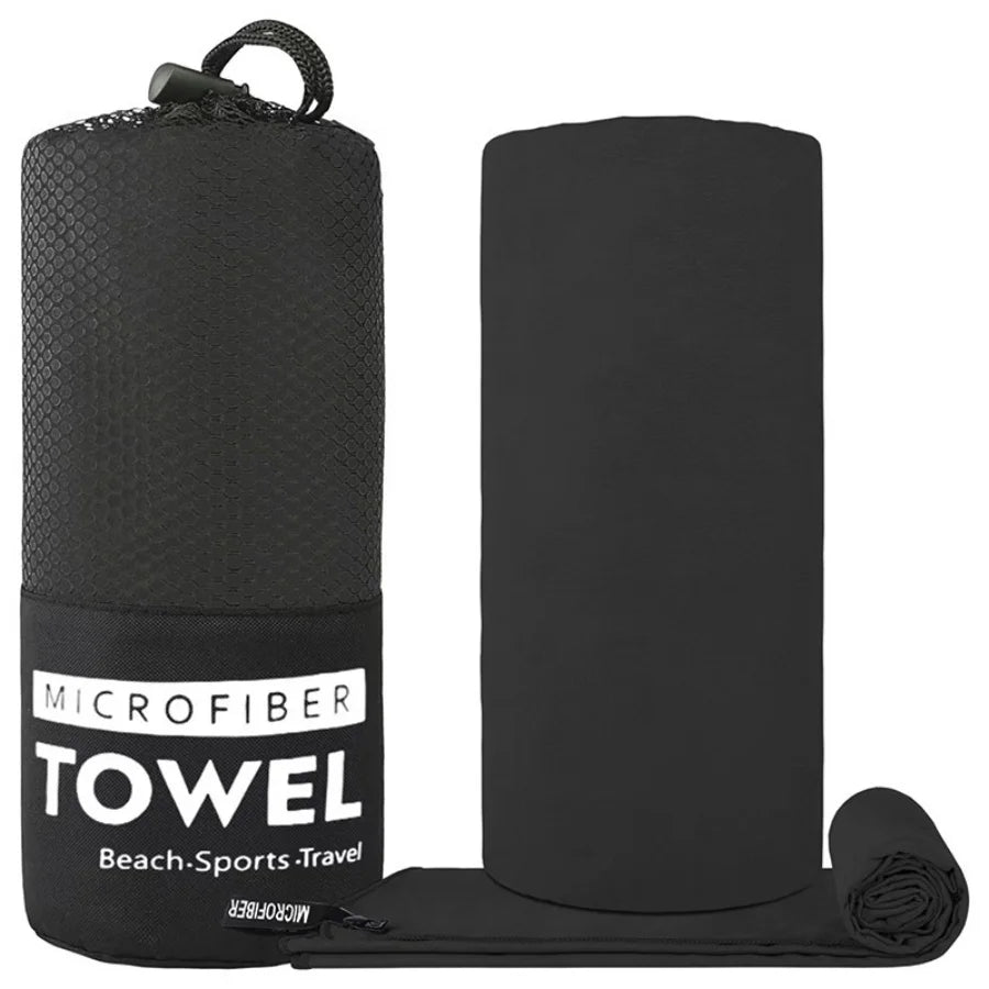 Soft Solid Color Microfiber Towels Quick-Drying Fitness Swimming Pool Lightweight Travel Outdoor Sports Towel Sets