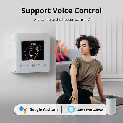 Beok Smart Home Tuya WIFI Thermostat Battery-powered Thermoregulator for Gas Boiler Smart Life Work with Alexa Google Home