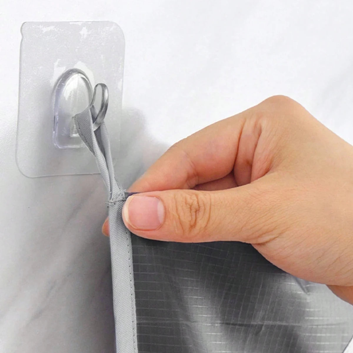 1pc wall mounted laundry storage bag, easy to access circular opening, bathroom wall mounted household clothing storage box