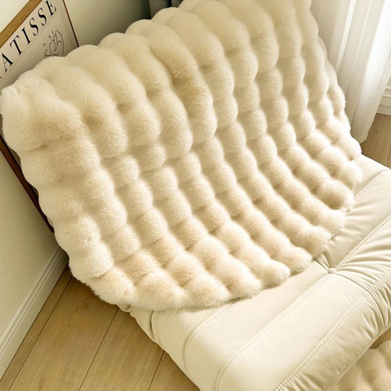Imitation Rabbit Fur Rug Fluffy Soft Carpet Round Sofa Area Rug Comfortable Floor Mats Living Room Decoration Home Accessories