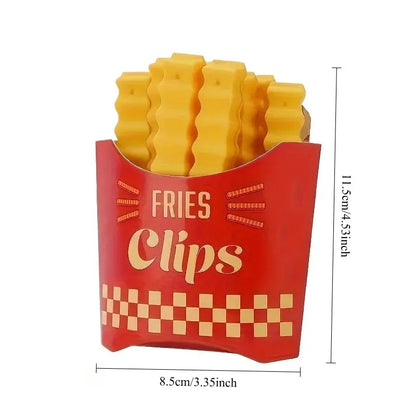 5/12PCS French Fry Shaped Sealing Clip - For Snack Sealing, Food Clips, Plastic Bag Seasoning Sealing StripsWall mounted