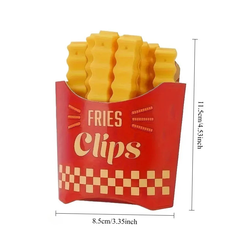 5/12PCS French Fry Shaped Sealing Clip - For Snack Sealing, Food Clips, Plastic Bag Seasoning Sealing StripsWall mounted