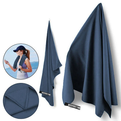 Soft Solid Color Microfiber Towels Quick-Drying Fitness Swimming Pool Lightweight Travel Outdoor Sports Towel Sets