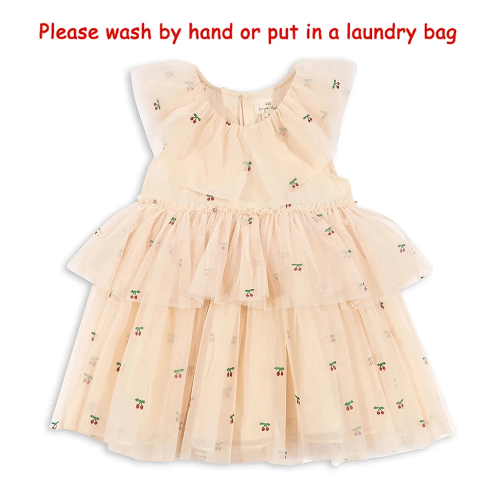 2024 Christmas KS Girls Princess Mesh Dress Kids Pretty Sequin Dresses Baby Cute Skirt Carnival Party Children Voile Dress Gifts