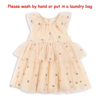 2024 Christmas KS Girls Princess Mesh Dress Kids Pretty Sequin Dresses Baby Cute Skirt Carnival Party Children Voile Dress Gifts