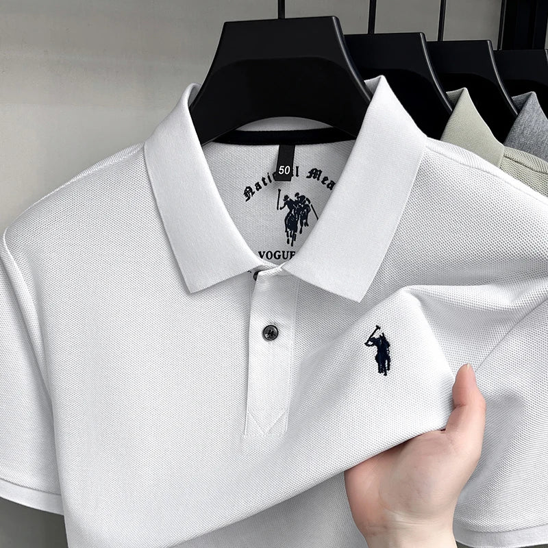 High end 100%cotton short sleeve polo shirt men's fashion luxury brand Paul embroidery top summer breathable casual golf T-shirt