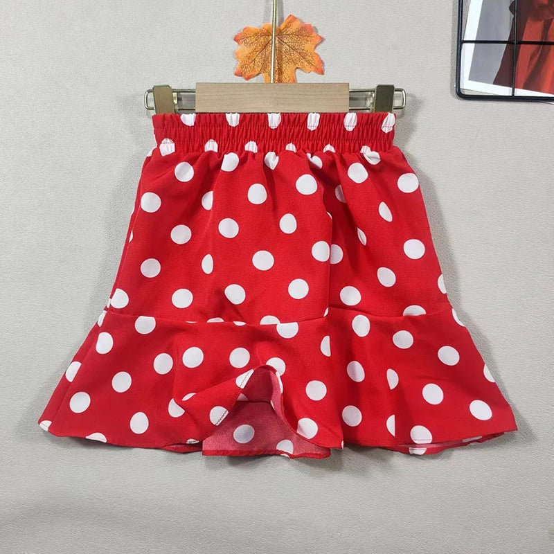 Children's Clothing New Summer Girl Fashion Polka Dot Half Skirt Minimalist Style Chiffon Mini Skirt Baby Beach Skirt