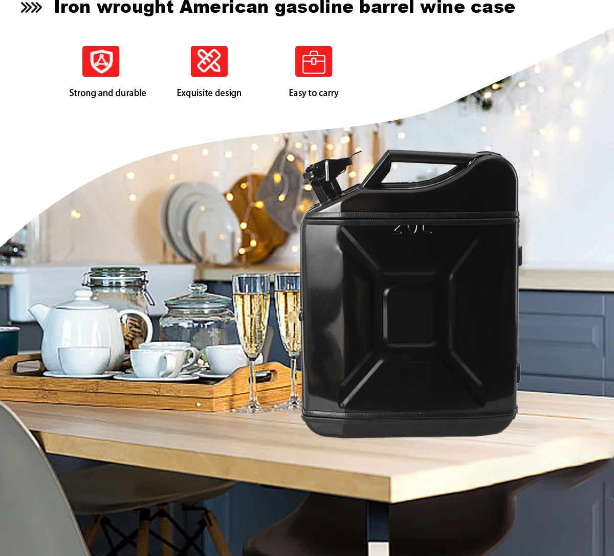 Mini Wine Cabinet Christmas Gift Can Bar Men's Gifts Creative Wine Storage Box Dispenser, Jerry Can Mini Whiskey Bar