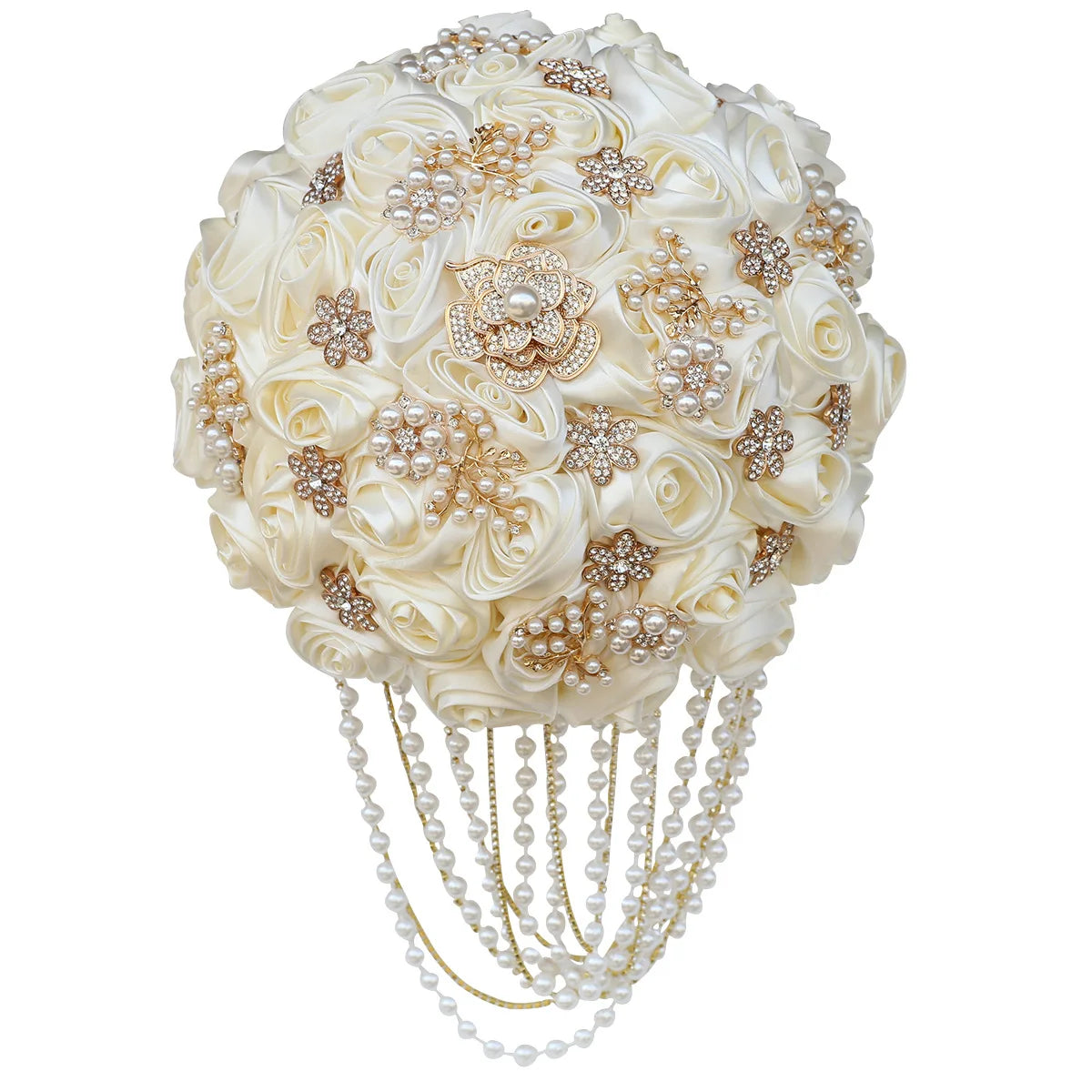 Kyunovia Customized Best Quality Ivory Brooch Bouquet Wedding Bouquet de mariage Wedding Bouquets Pearl Flowers buque de noiva