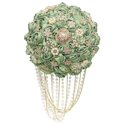 Kyunovia Customized Best Quality Ivory Brooch Bouquet Wedding Bouquet de mariage Wedding Bouquets Pearl Flowers buque de noiva