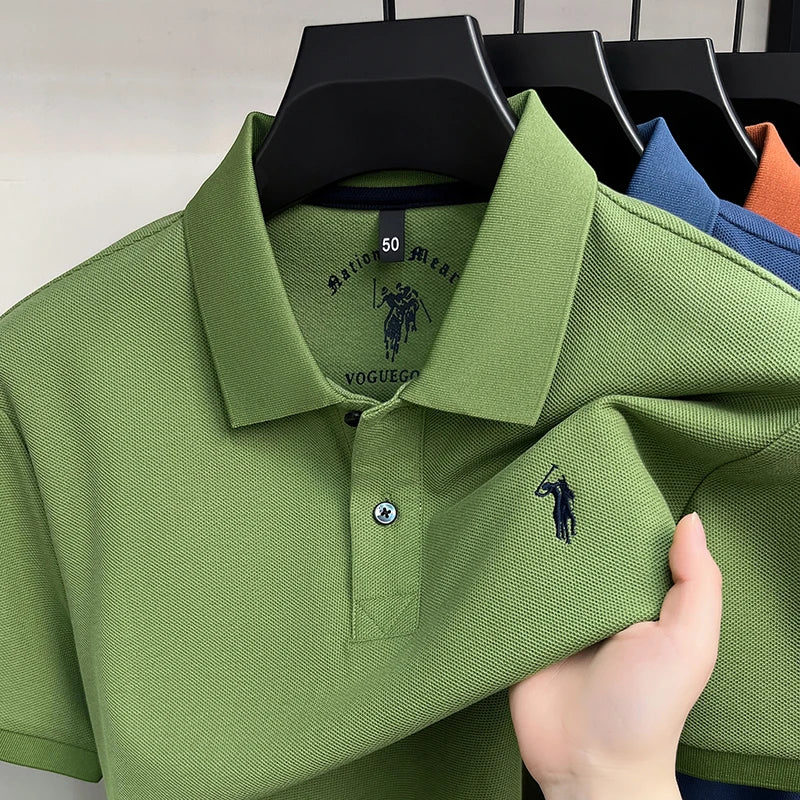 High end 100%cotton short sleeve polo shirt men's fashion luxury brand Paul embroidery top summer breathable casual golf T-shirt