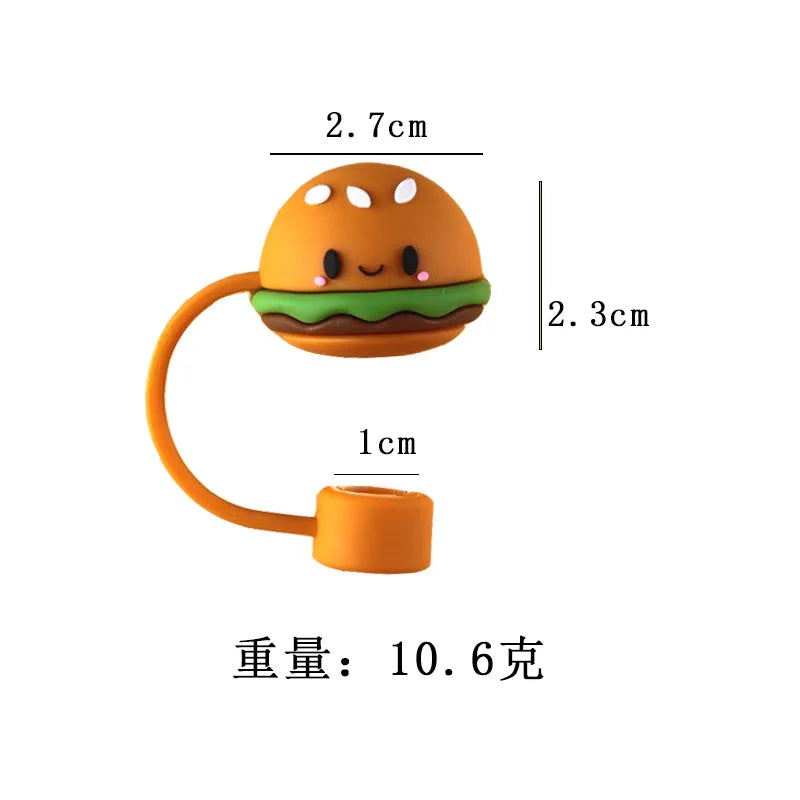1PC Silicone Sealing Straw Plug Reusable Drinking Dust Cap Cartoon Plugs Tips Cover Suit Kitchen Cup DIY Accessories