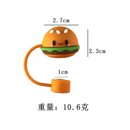 1PC Silicone Sealing Straw Plug Reusable Drinking Dust Cap Cartoon Plugs Tips Cover Suit Kitchen Cup DIY Accessories