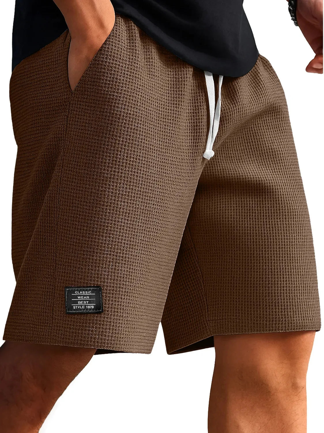 Men's Jacquard Casual Shorts Summer Harajuku Solid Sweatpants Fashion Men Short Pants Retro Men Clothes Roupas Streetwear New