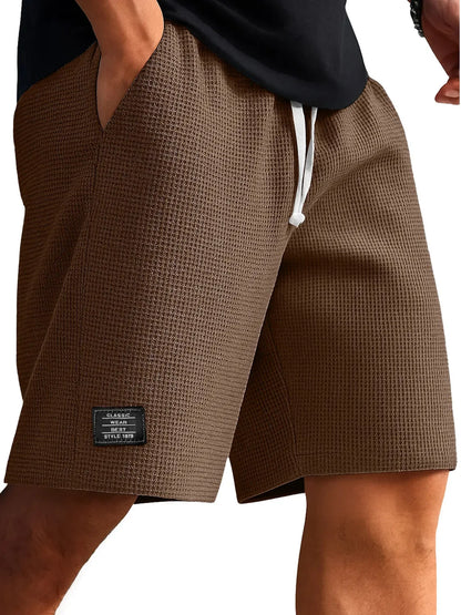 Men's Jacquard Casual Shorts Summer Harajuku Solid Sweatpants Fashion Men Short Pants Retro Men Clothes Roupas Streetwear New