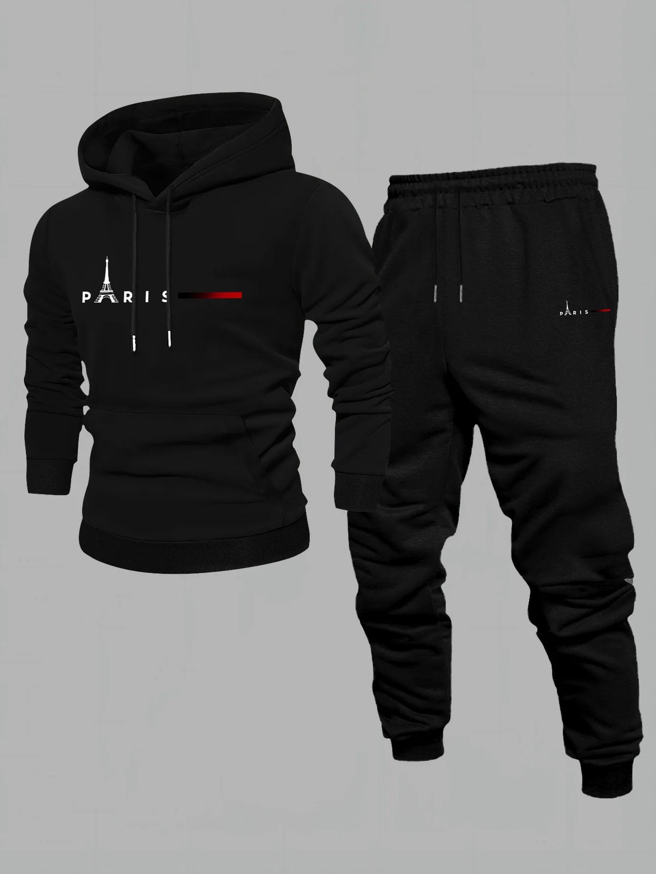 Men's 2025 New Style Sporty Casual Trendy Printed Hooded Sweatshirt for Spring/Autumn Sportswear Set of Two