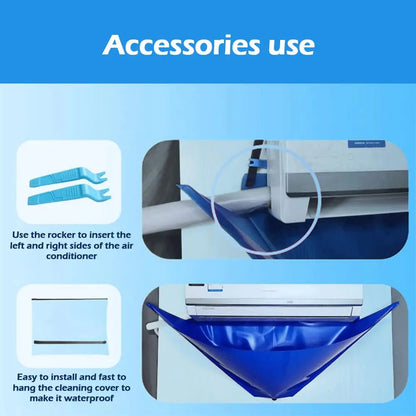 110cm Large Air Conditioner Cleaning Cover Kit  AC Cleaning Water Receiving Bags Household Hanging Air Conditioner Cleaner Sets